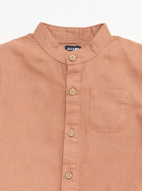 Camicia con collo alla coreana e maniche arrotolabili - Kiabi