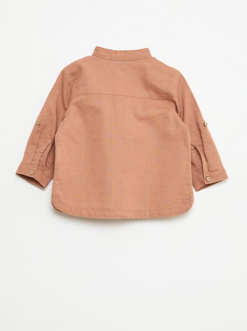 Camicia con collo alla coreana e maniche arrotolabili - Kiabi