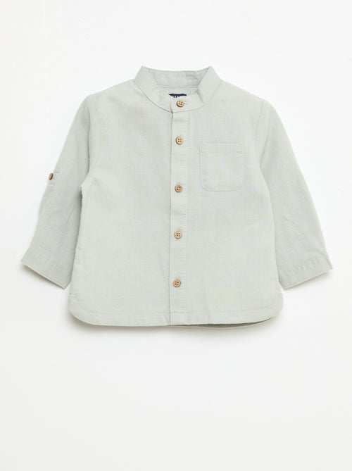 Camicia con collo alla coreana e maniche arrotolabili - Kiabi