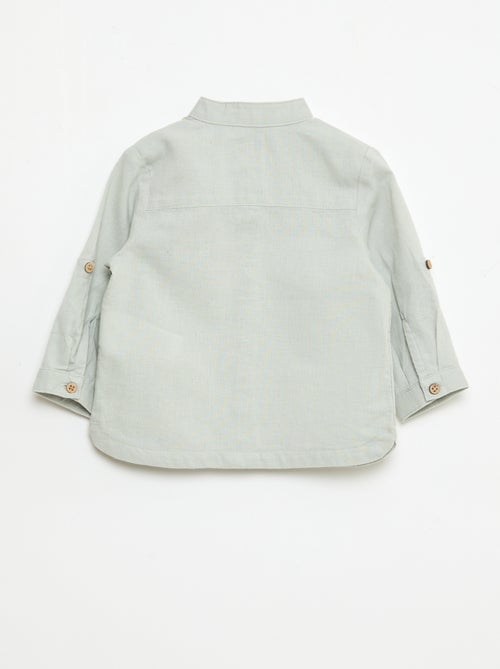 Camicia con collo alla coreana e maniche arrotolabili - Kiabi