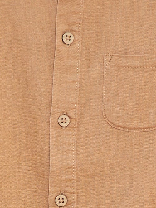 Camicia con collo alla coreana in misto lino - Kiabi