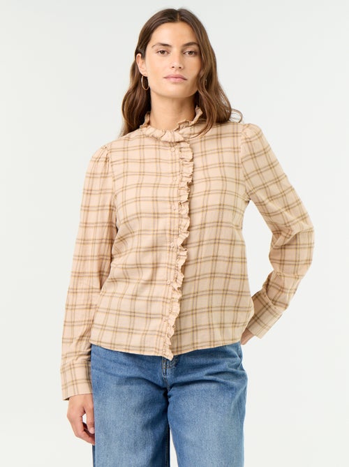 Camicia con collo alto a balze - Kiabi