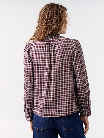 Camicia con collo alto a balze