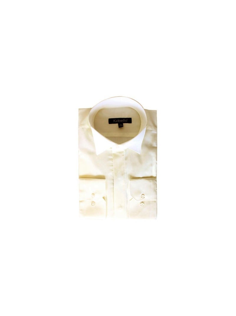 Camicia con collo rotto Kebello Ecru - Kiabi