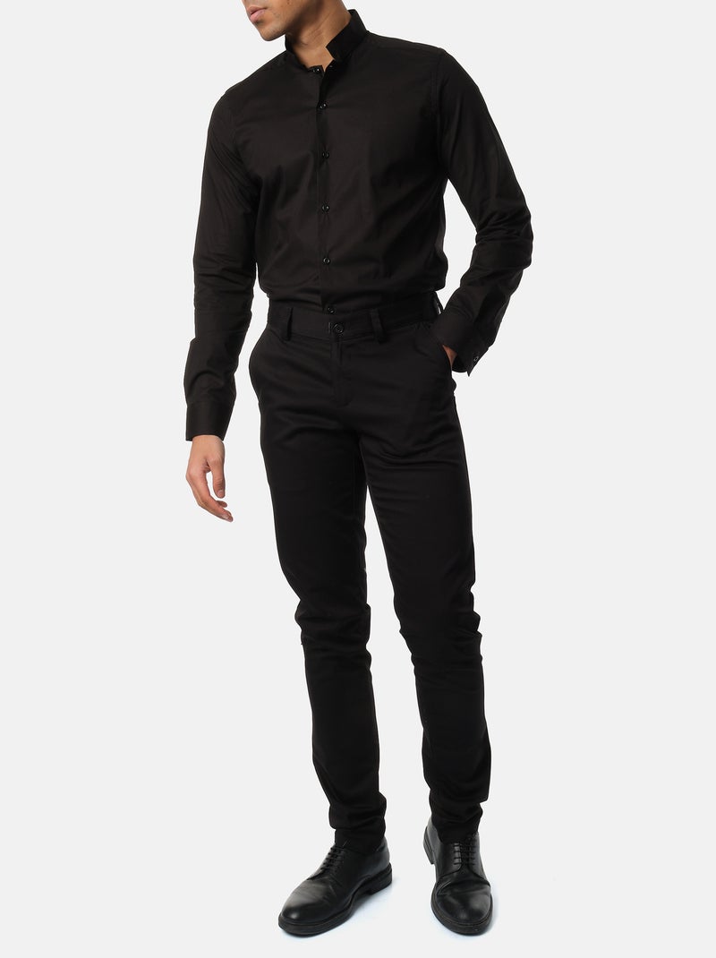 Camicia con collo rovesciato Nero - Kiabi