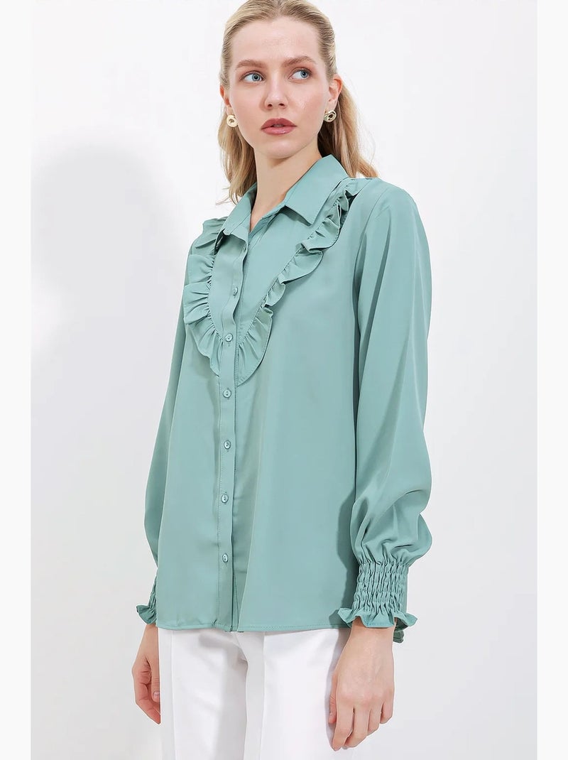 Camicia con dettagli a volant bdart Verde - Kiabi