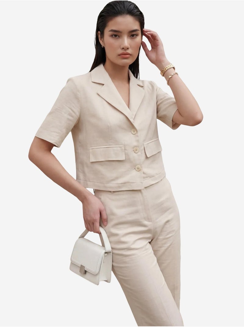 Camicia con dettaglio tasca e pantaloni set due pezzi my fashion Beige argilla - Kiabi