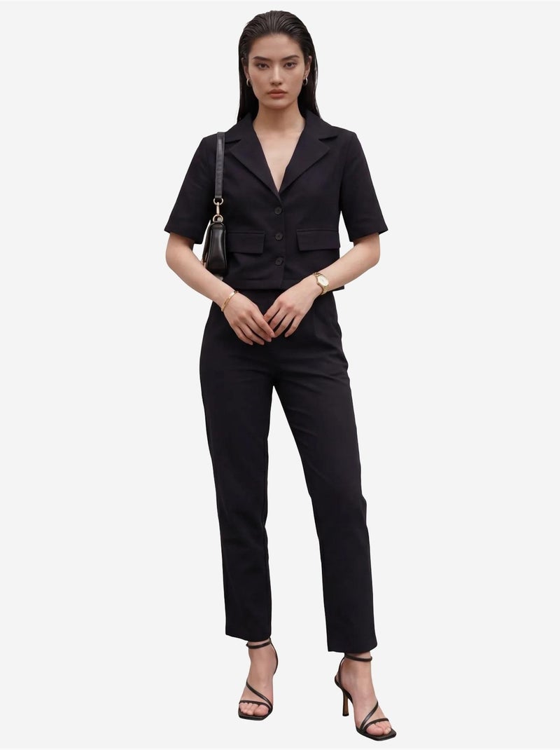 Camicia con dettaglio tasca e pantaloni set due pezzi my fashion Nero - Kiabi