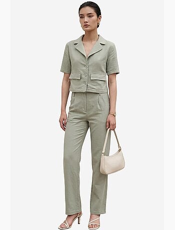 Camicia con dettaglio tasca e pantaloni set due pezzi my fashion