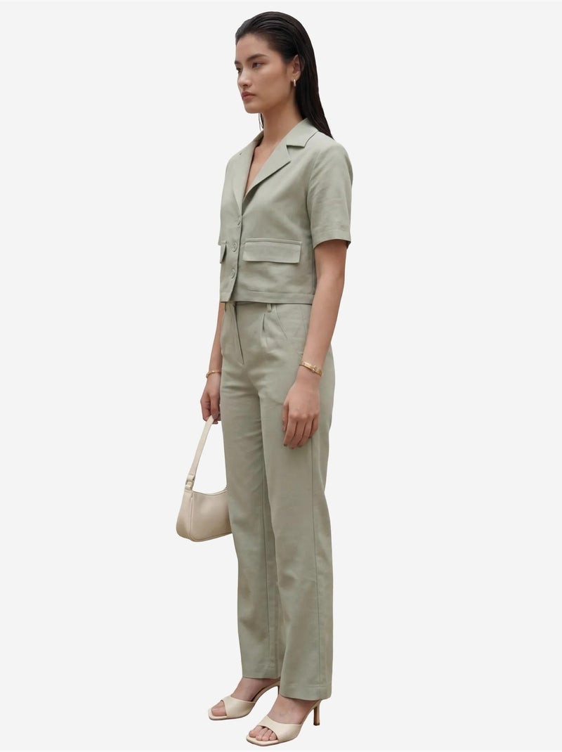 Camicia con dettaglio tasca e pantaloni set due pezzi my fashion Verde pastello - Kiabi