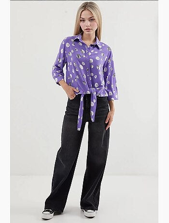 Camicia con fantasia a nodo frontale bdart