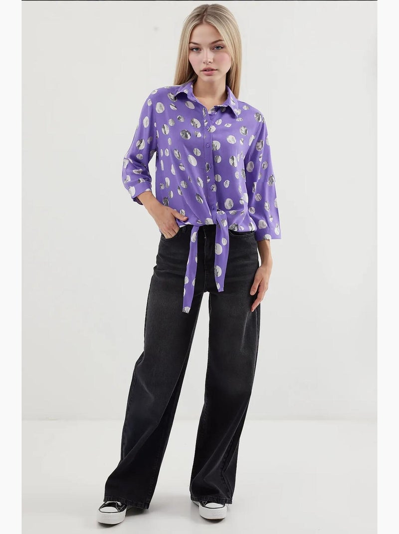 Camicia con fantasia a nodo frontale bdart Lavanda - Kiabi