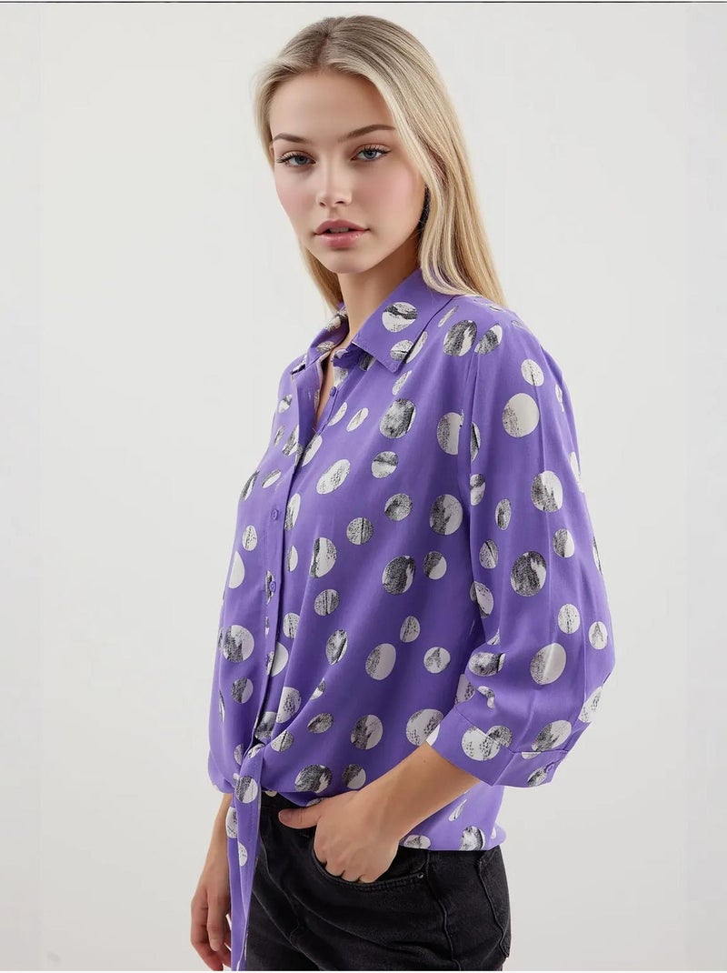 Camicia con fantasia a nodo frontale bdart Lavanda - Kiabi