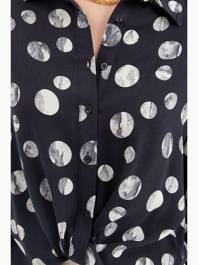 Camicia con fantasia a nodo frontale bdart Nero - Kiabi