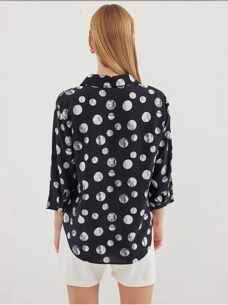 Camicia con fantasia a nodo frontale bdart Nero - Kiabi