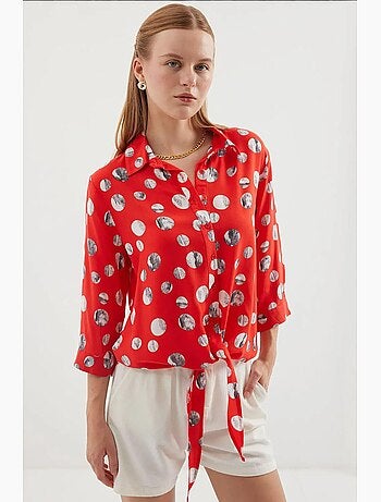 Camicia con fantasia a nodo frontale bdart