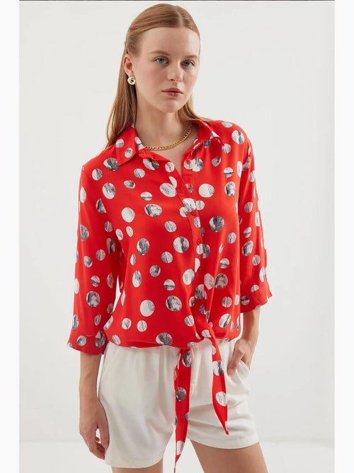 Camicia con fantasia a nodo frontale bdart - Kiabi Camicia con fantasia a nodo frontale bdart - Kiabi