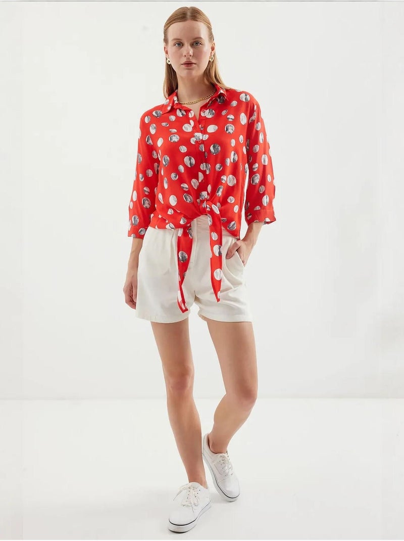 Camicia con fantasia a nodo frontale bdart Rosso - Kiabi