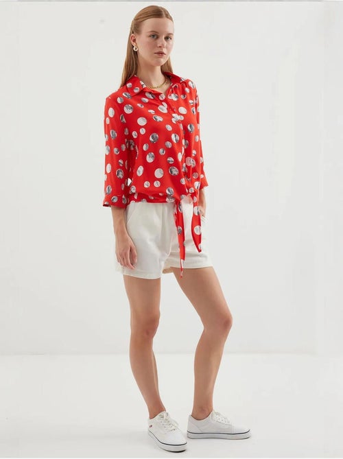 Camicia con fantasia a nodo frontale bdart - Kiabi Camicia con fantasia a nodo frontale bdart - Kiabi