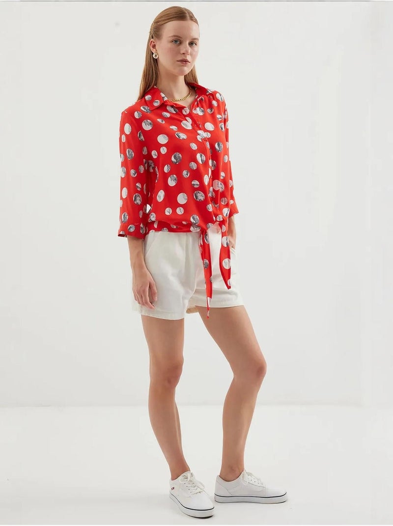 Camicia con fantasia a nodo frontale bdart Rosso - Kiabi