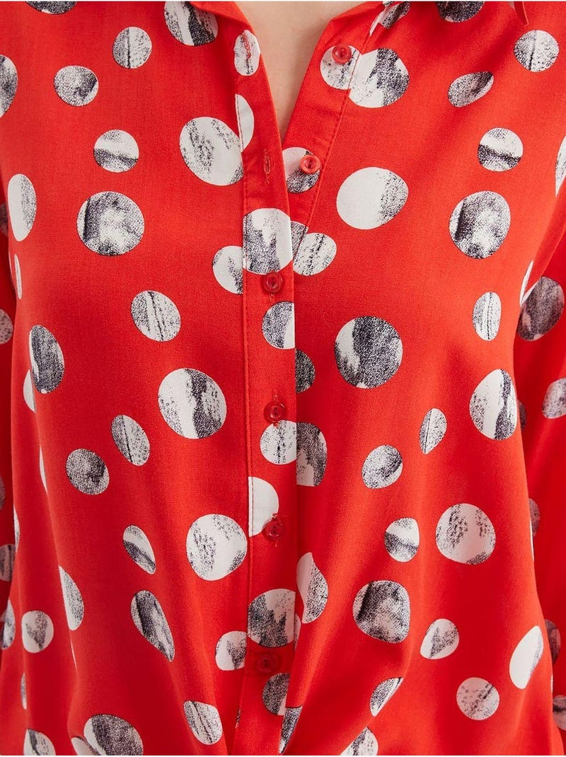 Camicia con fantasia a nodo frontale bdart Rosso - Kiabi