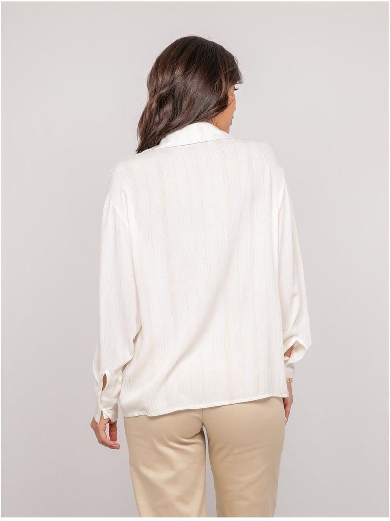 Camicia con filo lurex ODAYA Bianco - Kiabi