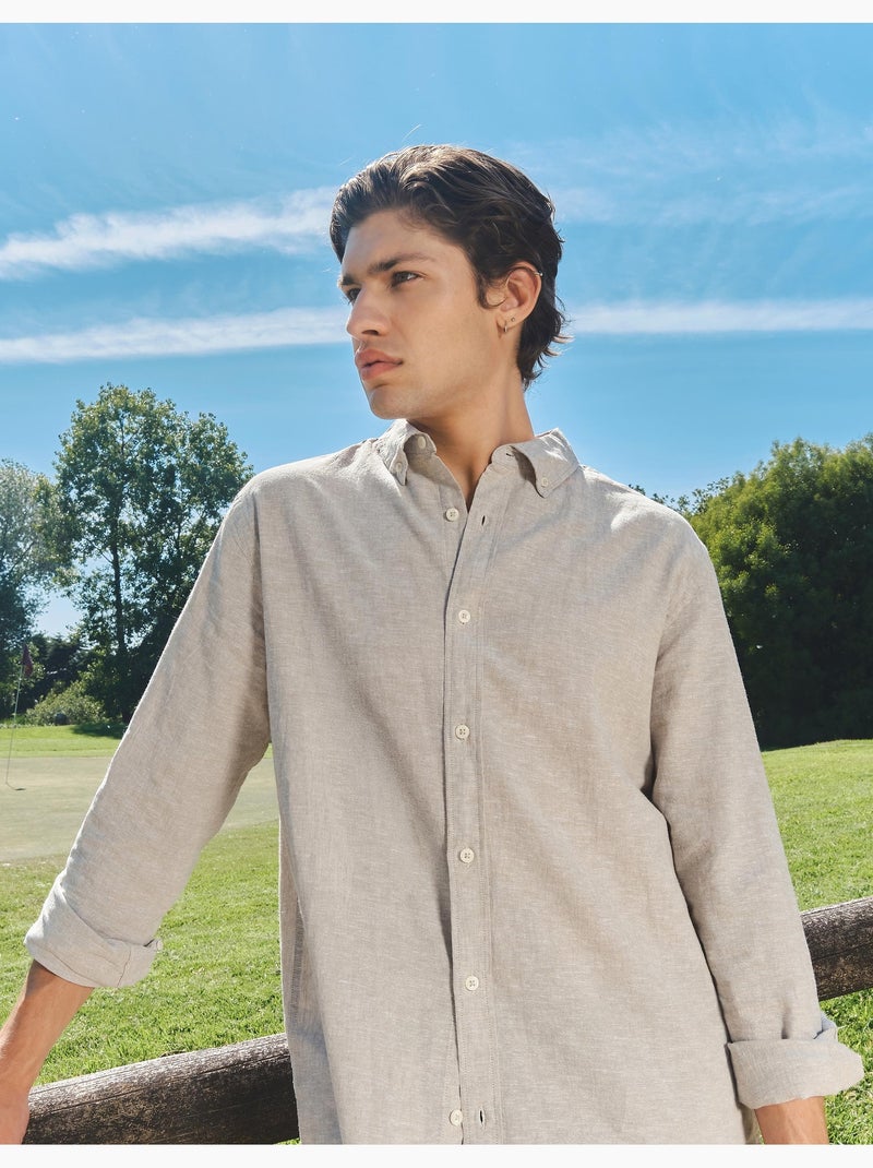 Camicia con lino, MO Fashion Verde - Kiabi