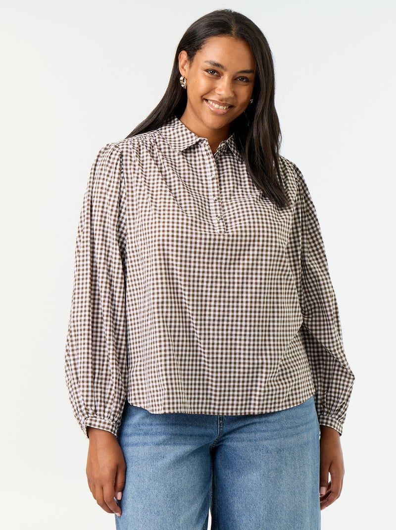 Camicia con maniche a palloncino Kaki - Kiabi