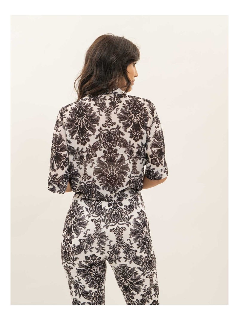 Camicia con motivi annodata OXALIE Nero - Kiabi