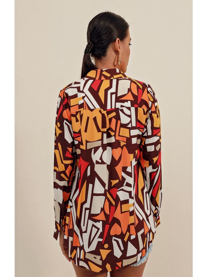 Camicia con motivi grafici Marrone - Kiabi