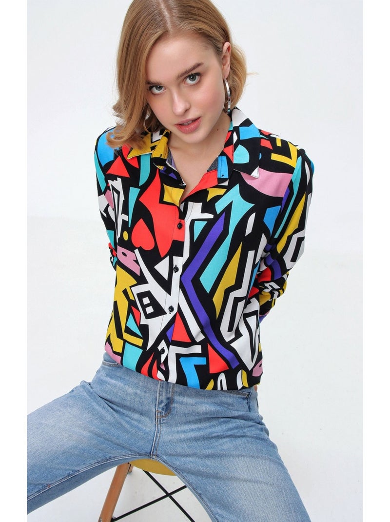 Camicia con motivi grafici Nero Nero - Kiabi