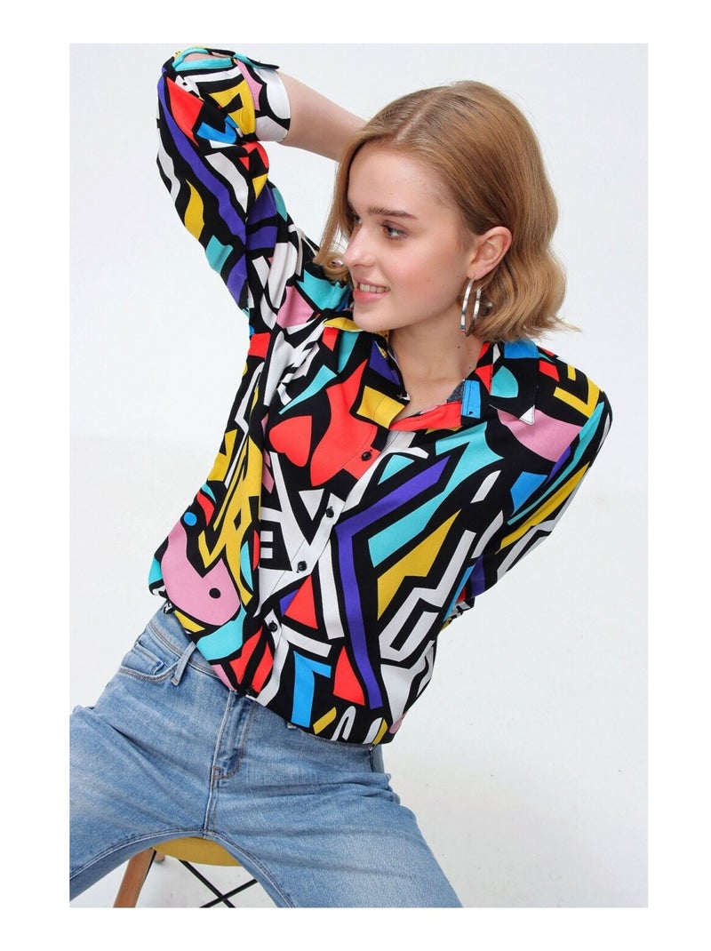 Camicia con motivi grafici Nero Nero - Kiabi