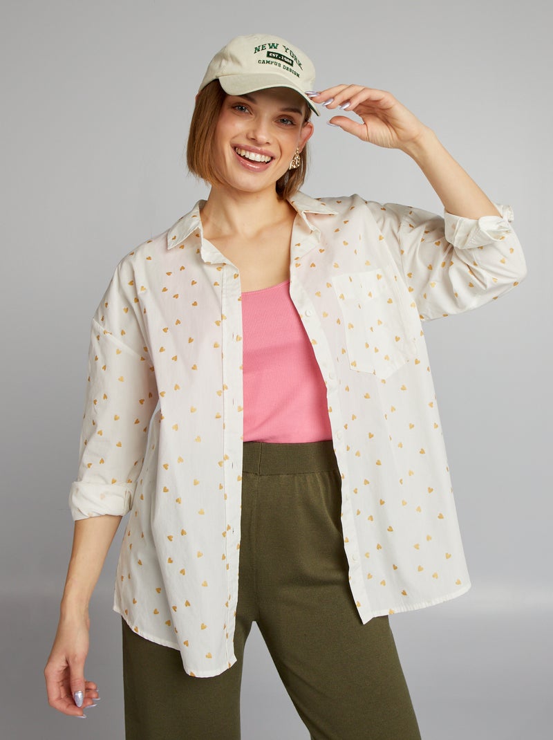 Camicia con motivo cuori BIANCO - Kiabi