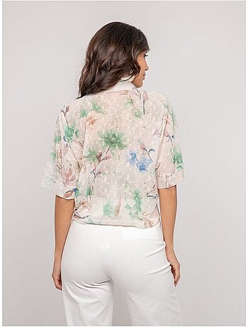 Camicia con motivo e ricamo OWANIE