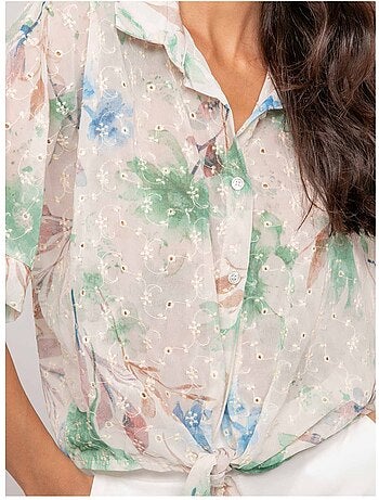 Camicia con motivo e ricamo OWANIE