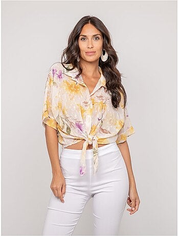 Camicia con motivo e ricamo OWANIE