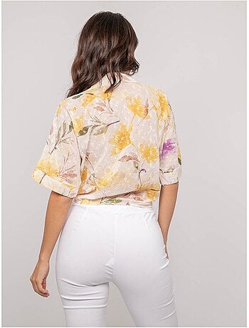 Camicia con motivo e ricamo OWANIE