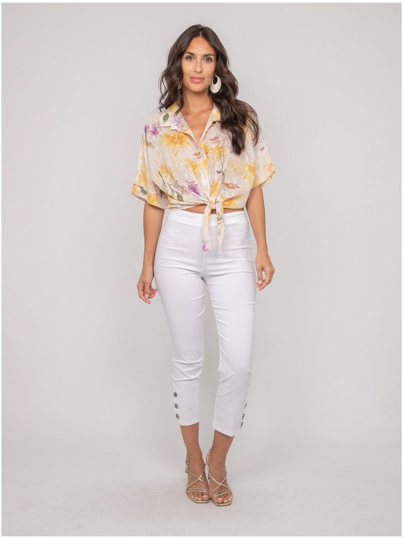Camicia con motivo e ricamo OWANIE Giallo - Kiabi
