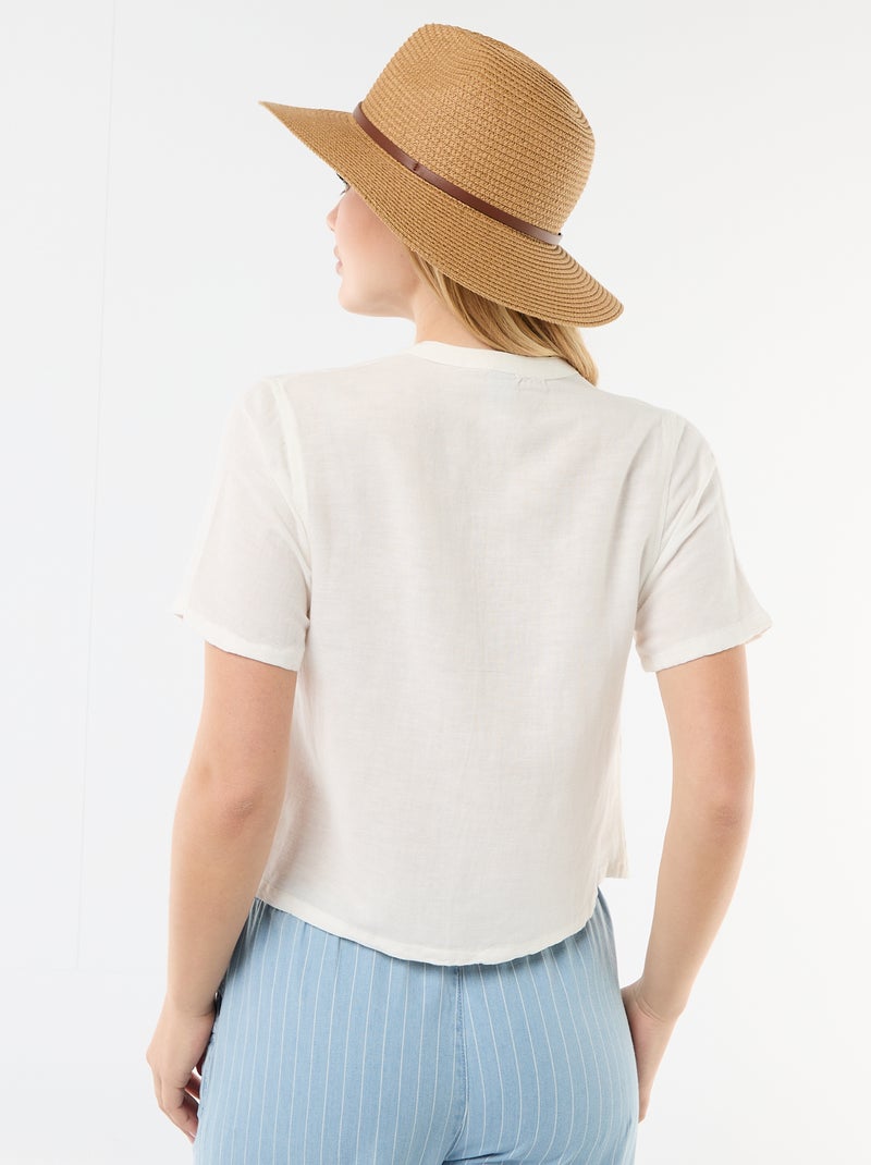 Camicia con nodi Bianco - Kiabi