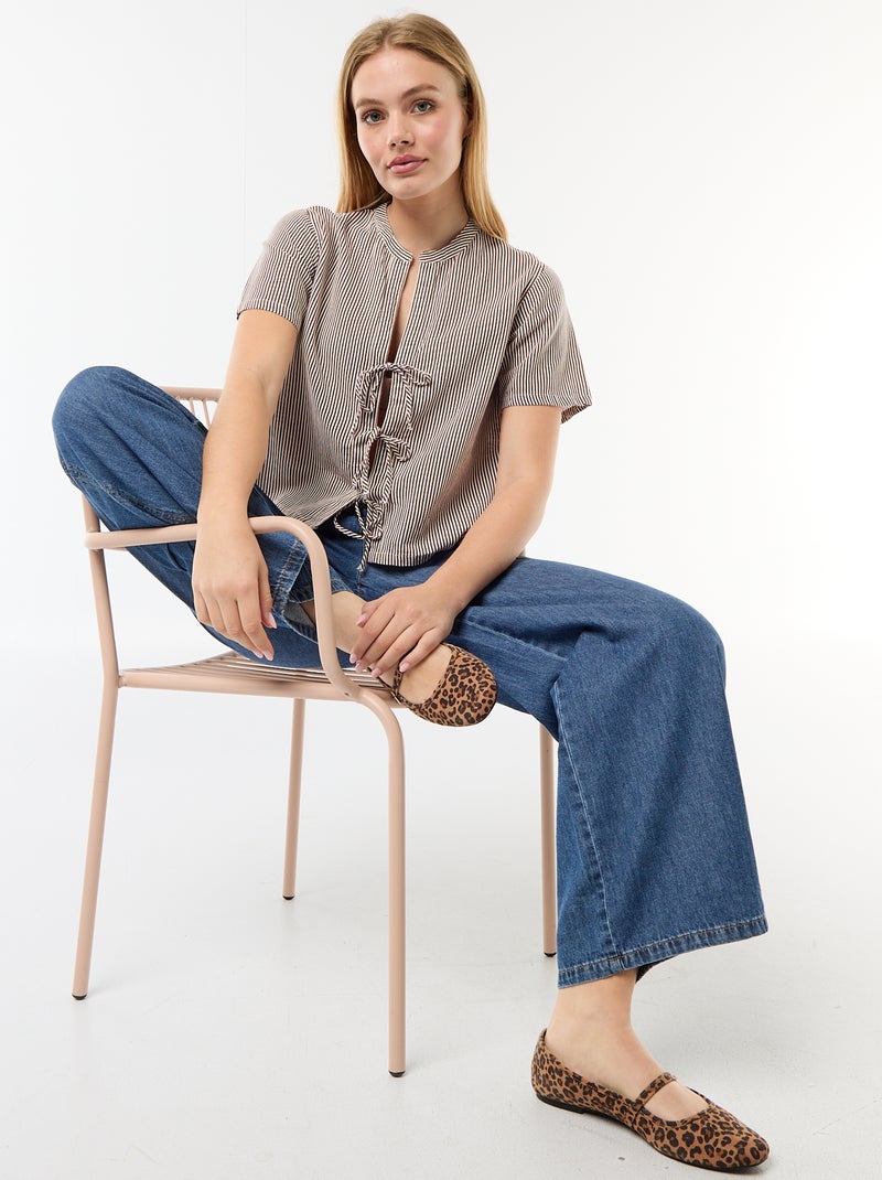 Camicia con nodi Marrone - Kiabi