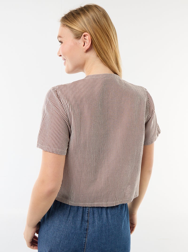 Camicia con nodi Marrone - Kiabi