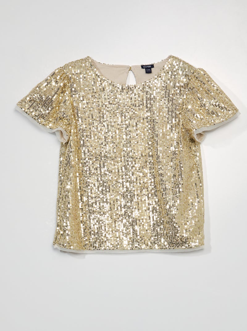 Camicia con paillettes BEIGE - Kiabi