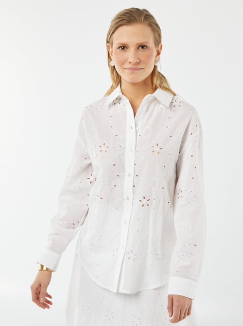 Camicia con ricami a punto inglese - Kiabi