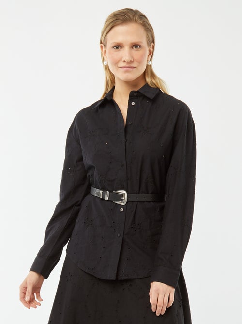 Camicia con ricami a punto inglese - Kiabi