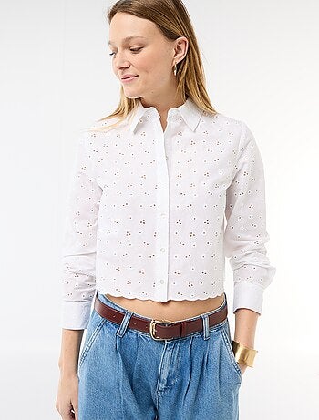 Camicia con ricami all over