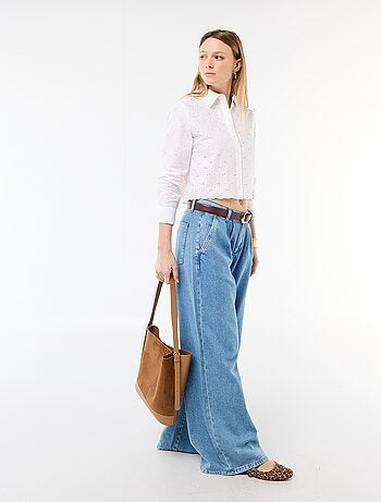 Camicia con ricami all over