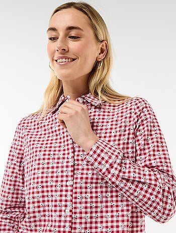 Camicia con ricami all over