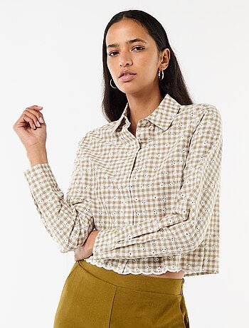 Camicia con ricami all over