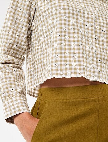 Camicia con ricami all over