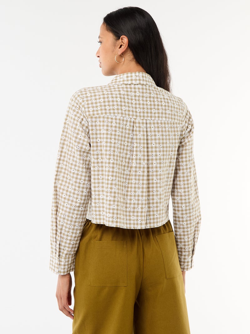 Camicia con ricami all over Verde - Kiabi